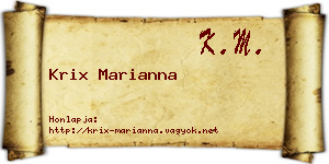 Krix Marianna névjegykártya